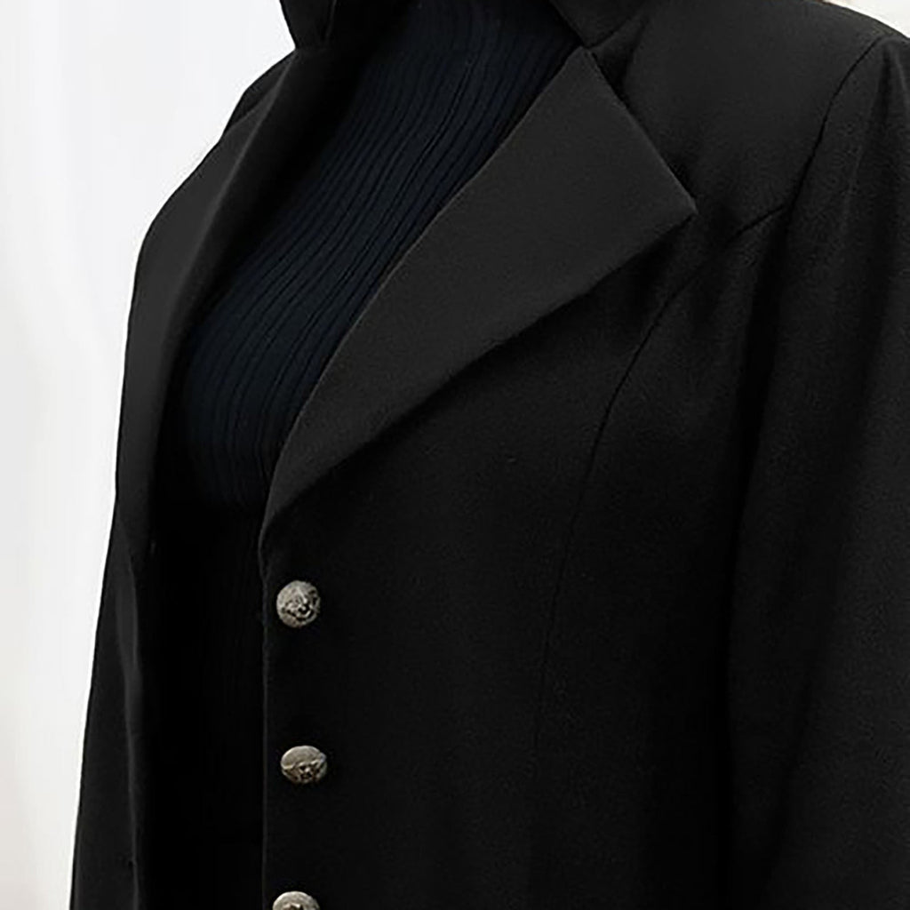 Women's Coat Notched Lapel Single-Breasted Mid-Thigh Length - Lolly 
