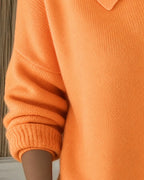 Women's Collared Knit Cardigan Relaxed Fit Button-Up Polo Collar Casual Everyday Sweater - Lolly 