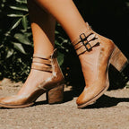 Women's Comfortable Stylish Block Heel Ankle Strap Shoes Chic Casual Spring Everyday Elegant – Zina - Lolly 