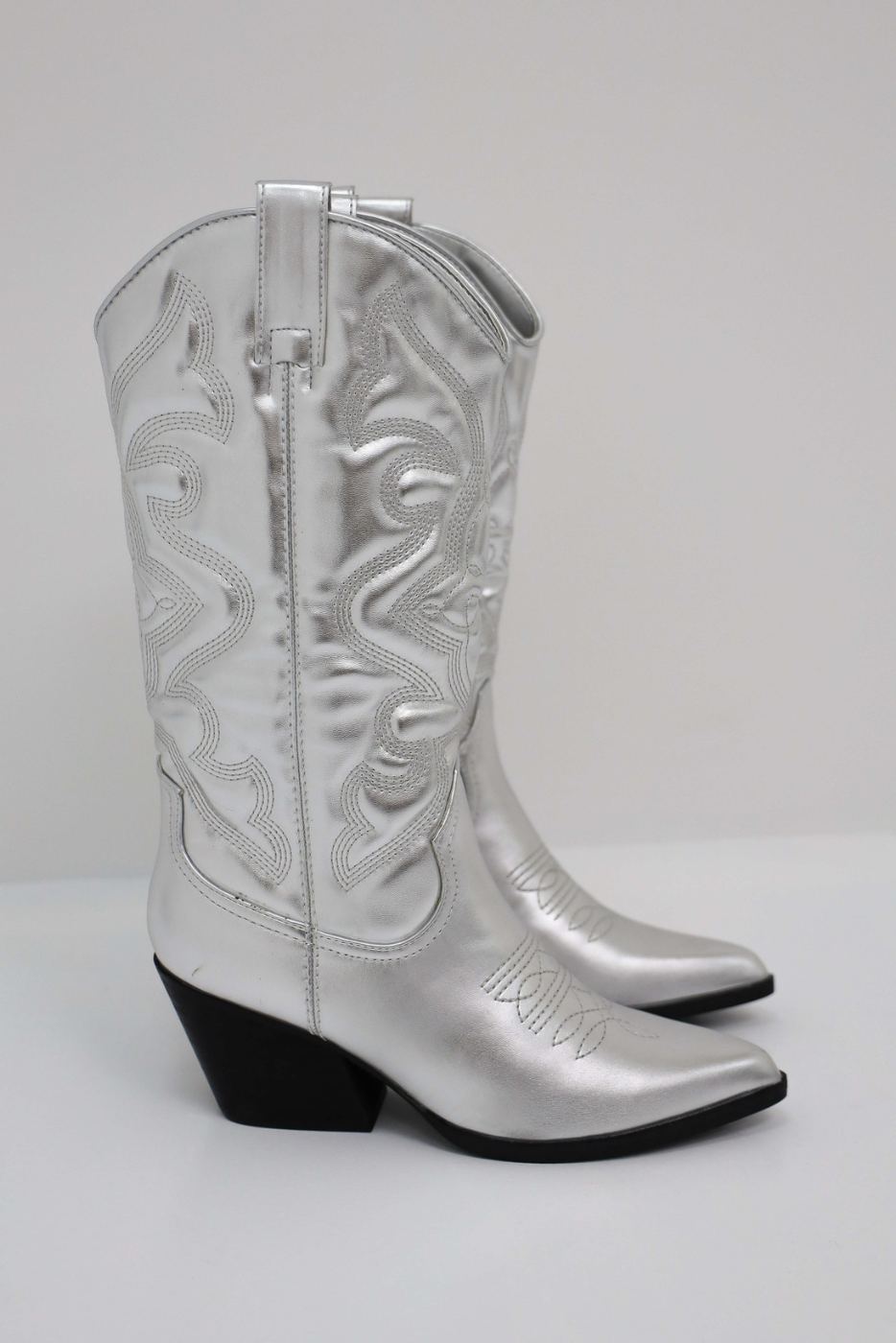 Womens Cowboy Boots – Pointed Toe Block Heel with Embroidered Shaft - Lolly 