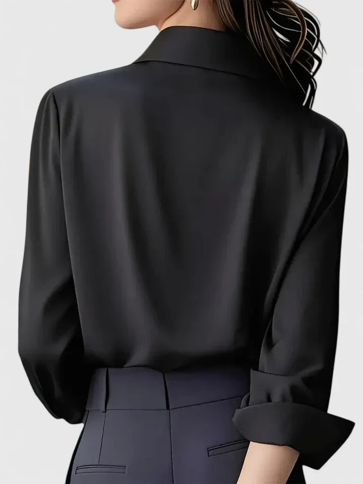 Women's Elegant Button-Down Collar Top Long Sleeve Relaxed Fit Versatile Casual Chic – Melvaya - Lolly 