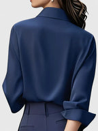 Women's Elegant Button-Down Collar Top Long Sleeve Relaxed Fit Versatile Casual Chic – Melvaya - Lolly 
