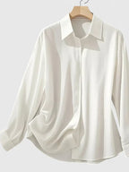 Women's Elegant Button-Down Collar Top Long Sleeve Relaxed Fit Versatile Casual Chic – Melvaya - Lolly 
