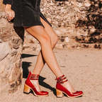 Women's Elegant Comfortable Sandals Ankle Strap Block Heel Casual to Night Out – Naturéva - Lolly 