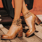 Women's Elegant Comfortable Sandals Ankle Strap Block Heel Casual to Night Out – Naturéva - Lolly 