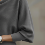 Women's Elegant Cowl Neck Midi Dress Long Sleeve Formal Work Office Cocktail Wedding Guest Bodycon – Grey Black Beige Blue - Lolly 