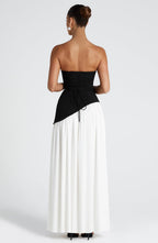 Women's Elegant Strapless Maxi Dress Fitted Slit Formal Party Wedding Guest Sophisticated – Mya - Lolly 