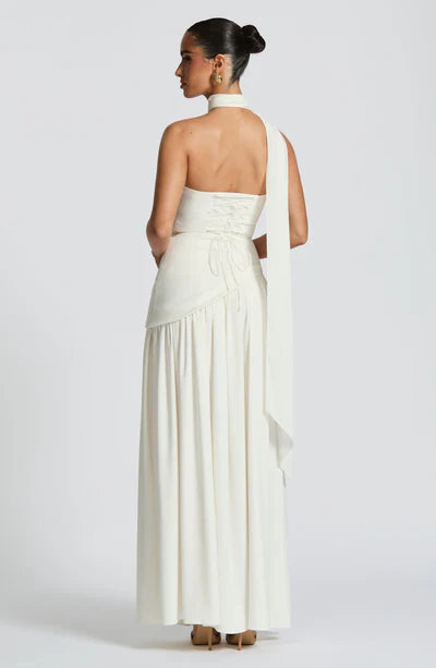 Women's Elegant Strapless Maxi Dress Fitted Slit Formal Party Wedding Guest Sophisticated – Mya - Lolly 