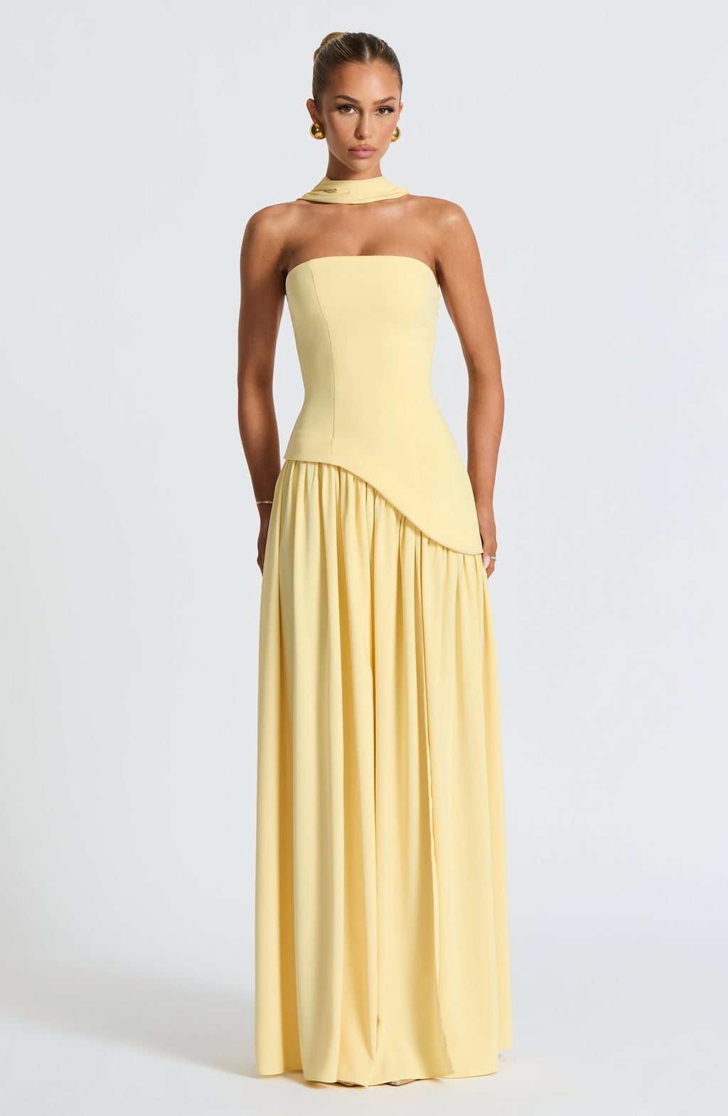 Women's Elegant Strapless Maxi Dress Fitted Slit Formal Party Wedding Guest Sophisticated – Mya - Lolly 