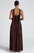 Women's Elegant Strapless Maxi Dress Fitted Slit Formal Party Wedding Guest Sophisticated – Mya - Lolly 