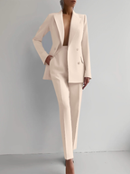 Women's Elegant Tailored Suit Blazer & Pants Set Formal Business Meeting Wedding Guest Ceremony Evening Party – Eleonor - Lolly 
