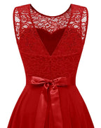 Women's Formal Dress Hi-Low Midi Wedding Guest Sleeveless Fluid Elegant Party Gown - Lolly 