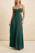 Women's Halter Pleated Long Dress Formal Prom Wedding Guest Gala Ceremony Evening Elegant Backless – Luella - Lolly 
