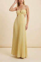 Women's Halter Pleated Long Dress Formal Prom Wedding Guest Gala Ceremony Evening Elegant Backless – Luella - Lolly 