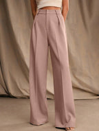 Women's High Waist Wide Leg Drape Pants Loose Flowing Polyester Casual Formal Everyday Trousers – Multicolor - Lolly 