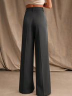 Women's High Waist Wide Leg Drape Pants Loose Flowing Polyester Casual Formal Everyday Trousers – Multicolor - Lolly 