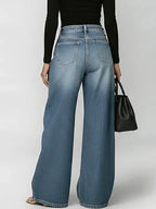 Women's High-Waisted Wide Leg Jeans Casual Loose Everyday Streetwear Fashion Zipper Fly Denim Pants – Riviera - Lolly 