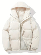Women's Hooded Puffer Jacket Oversized Winter Coat Quilted Zip-Up Warm - Lolly 