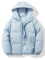 Women's Hooded Puffer Jacket Oversized Winter Coat Quilted Zip-Up Warm - Lolly 