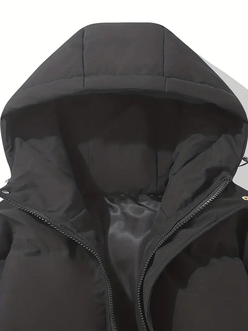 Women's Hooded Puffer Jacket Oversized Winter Coat Quilted Zip-Up Warm - Lolly 