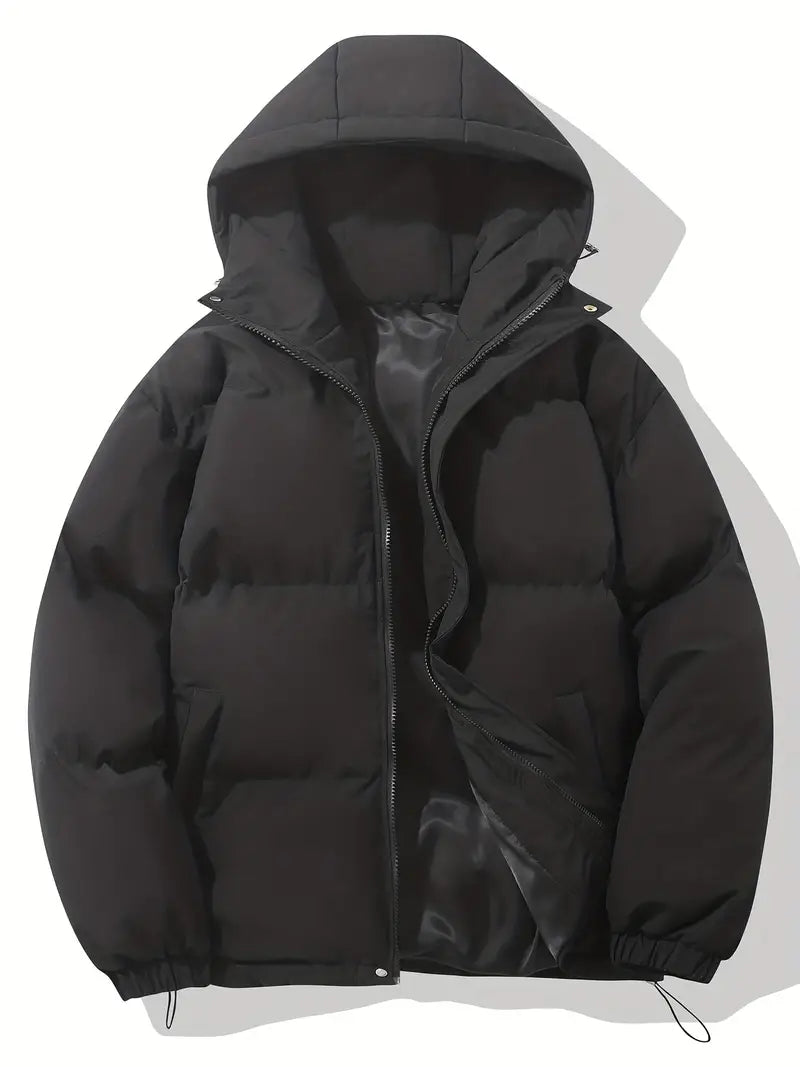 Women's Hooded Puffer Jacket Quilted Winter Coat Zip-Up Warm Outerwear - Lolly 