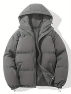 Women's Hooded Puffer Jacket Quilted Winter Coat Zip-Up Warm Outerwear - Lolly 