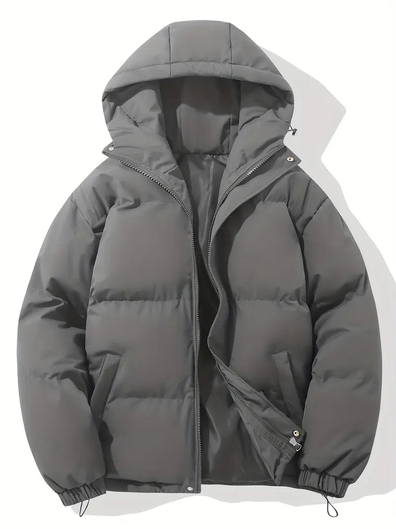 Women's Hooded Puffer Jacket Quilted Winter Coat Zip-Up Warm Outerwear - Lolly 