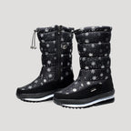 Women's Insulated Waterproof Snow Boots Mid-Calf Winter Cold Weather Slip-Resistant - Lolly 
