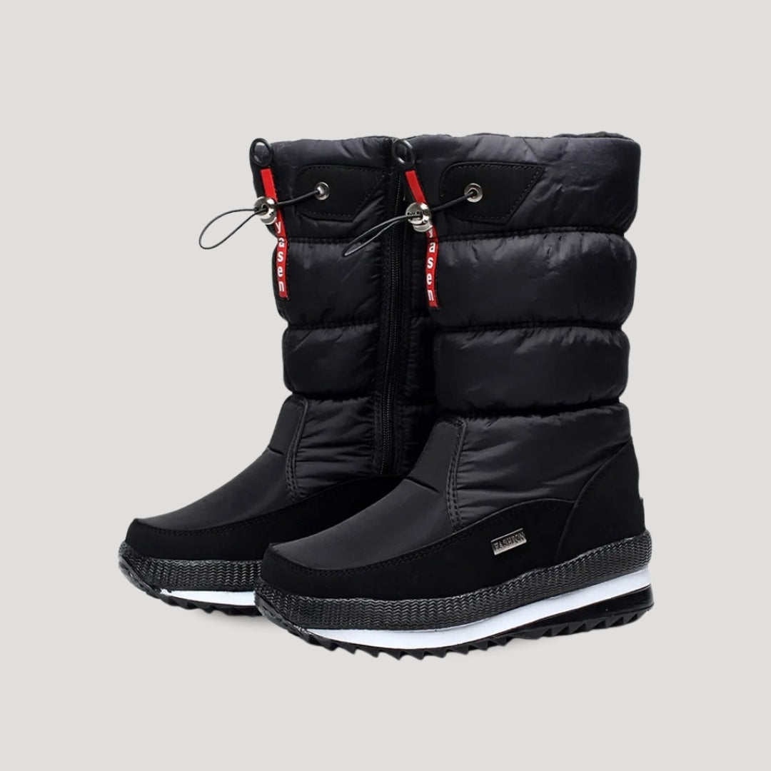 Women's Insulated Waterproof Snow Boots Mid-Calf Winter Cold Weather Slip-Resistant - Lolly 