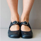 Women's Leather Mary Jane Shoes Buckle Strap Low Heel Casual Formal Everyday Shoes – Federica - Lolly 