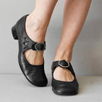 Women's Leather Mary Jane Shoes Buckle Strap Low Heel Casual Formal Everyday Shoes – Federica - Lolly 