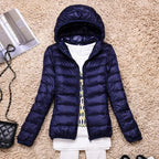 Women's Lightweight Puffer Jacket Hooded Packable Winter Quilted Coat - Lolly 