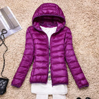 Women's Lightweight Puffer Jacket Hooded Packable Winter Quilted Coat - Lolly 
