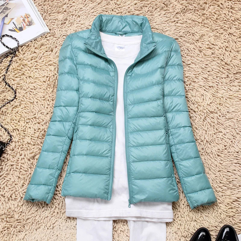 Women's Lightweight Puffer Jacket Hooded Packable Winter Quilted Coat - Lolly 