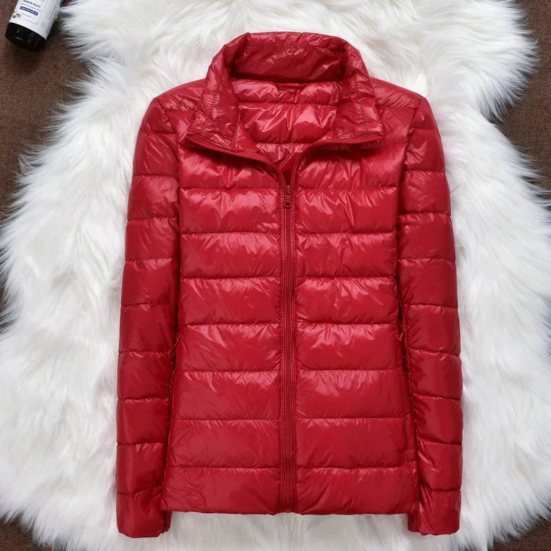 Women's Lightweight Puffer Jacket Hooded Packable Winter Quilted Coat - Lolly 