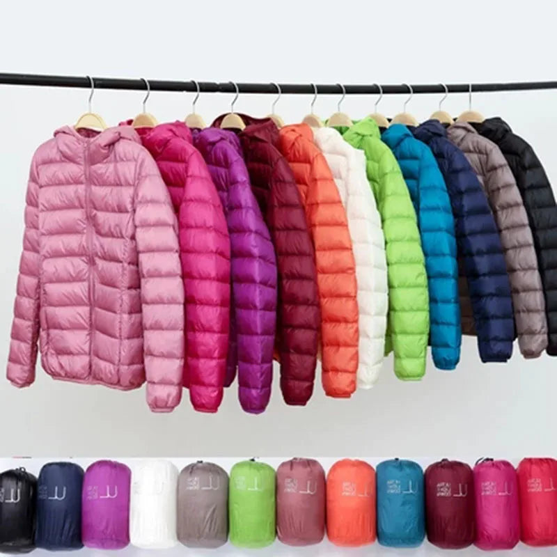 Women's Lightweight Puffer Jacket Hooded Packable Winter Quilted Coat - Lolly 