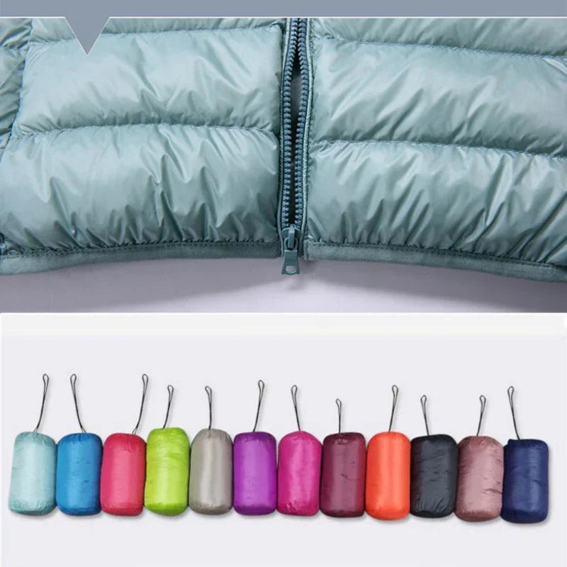 Women's Lightweight Puffer Jacket Hooded Packable Winter Quilted Coat - Lolly 