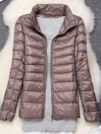 Women's Lightweight Puffer Jacket Hooded Packable Winter Quilted Coat - Lolly 