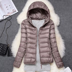 Women's Lightweight Puffer Jacket Hooded Packable Winter Quilted Coat - Lolly 