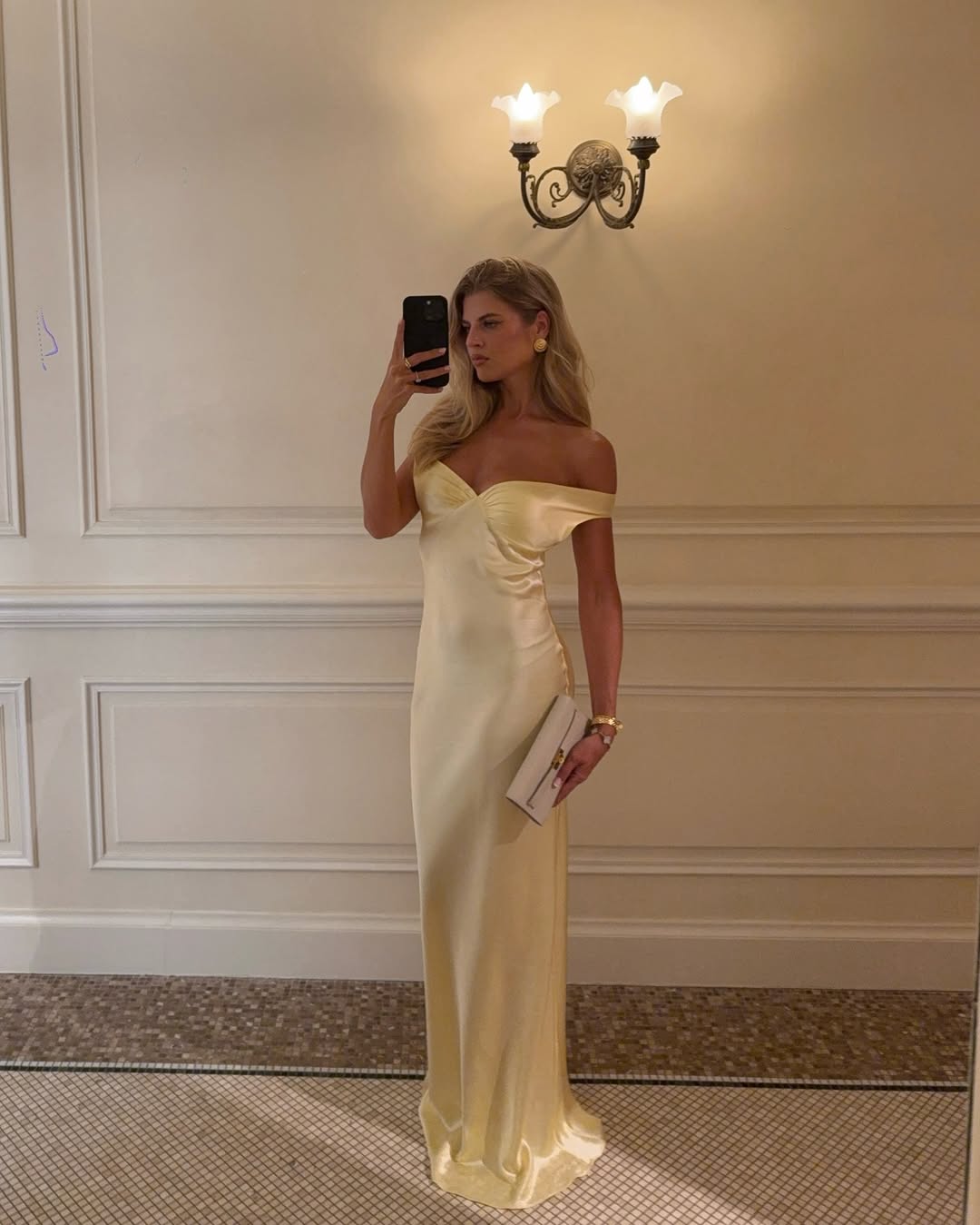 Women's Long Wedding Off-Shoulder Satin Dress Open Back Fluid Elegant Formal Gown – Alicia - Lolly 
