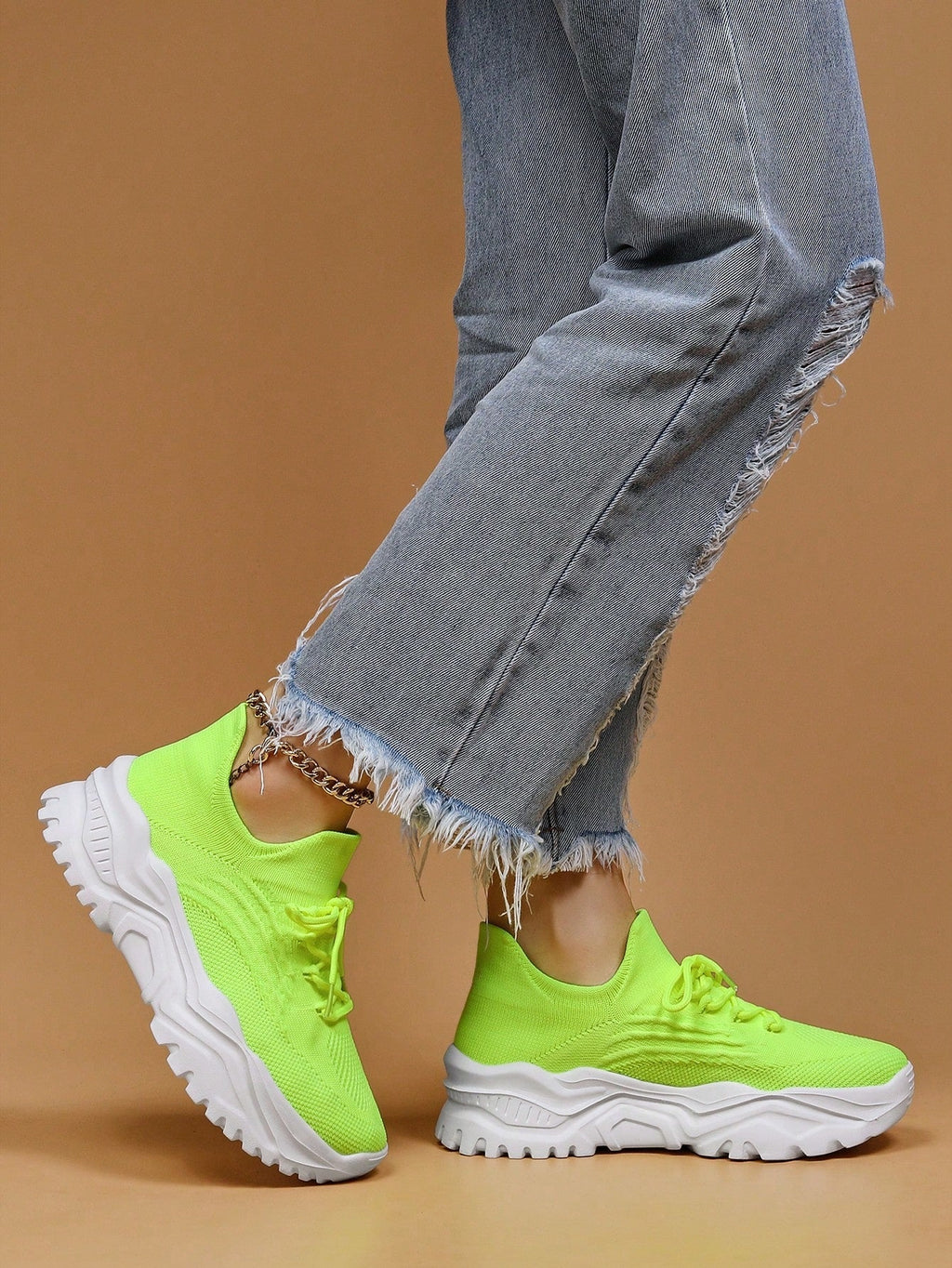 Women's Minimalist Thick Sole Orthopedic Shoes Lace-Up Platform Round Toe Casual Sport – White - Lolly 