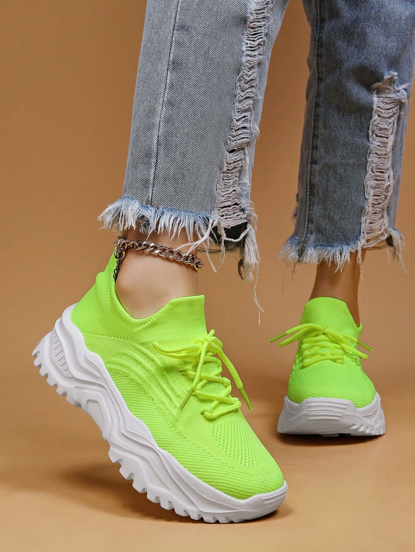 Women's Minimalist Thick Sole Orthopedic Shoes Lace-Up Platform Round Toe Casual Sport – White - Lolly 