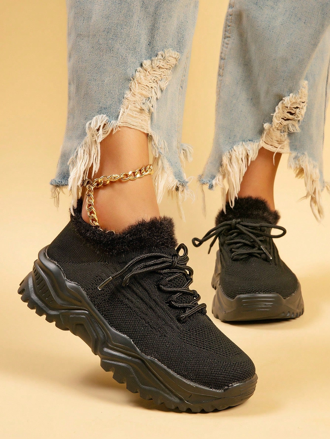 Women's Minimalist Thick Sole Orthopedic Shoes Lace-Up Platform Round Toe Casual Sport – White - Lolly 