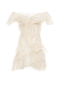 Women's Off-Shoulder Ruffled V-Neck Mini Dress Formal Party  Bridal Shower Date Night Vacation – Jazlyn - Lolly 