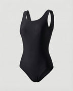 Women's One-Piece Sports Swimsuit Quick-Dry Open Back Crossed Straps Round Neck Athletic Beach - Lolly 