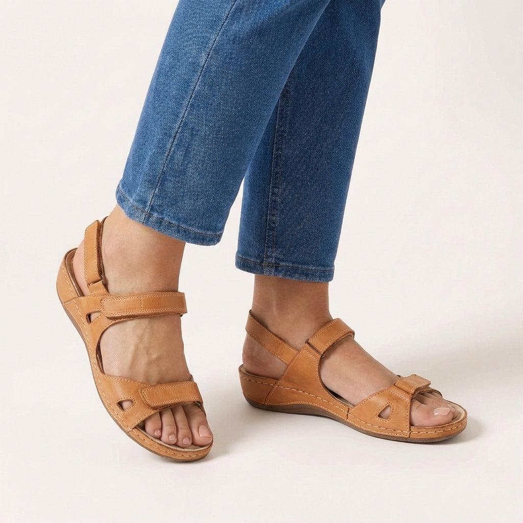 Women's Orthopedic Adjustable Strap Comfort Sandals Wedge Support Casual Summer Sandals – Ruby - Lolly 