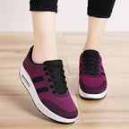 Women's Orthopedic Air Bubble Sneakers Mesh Lace-Up Cushioned Platform Casual Everyday Shoes - Lolly 