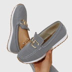 Women's Orthopedic Breathable Loafers Gold Horsebit Detail Lightweight Slip-On – Susana - Lolly 