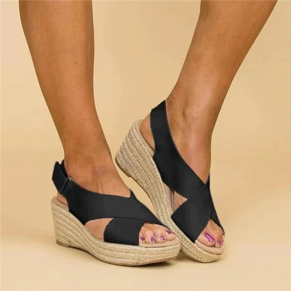 Women's Orthopedic Cushioned Sandals Contoured Footbed Wedge Breathable Casual Summer – Neve - Lolly 