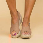Women's Orthopedic Cushioned Sandals Contoured Footbed Wedge Breathable Casual Summer – Neve - Lolly 
